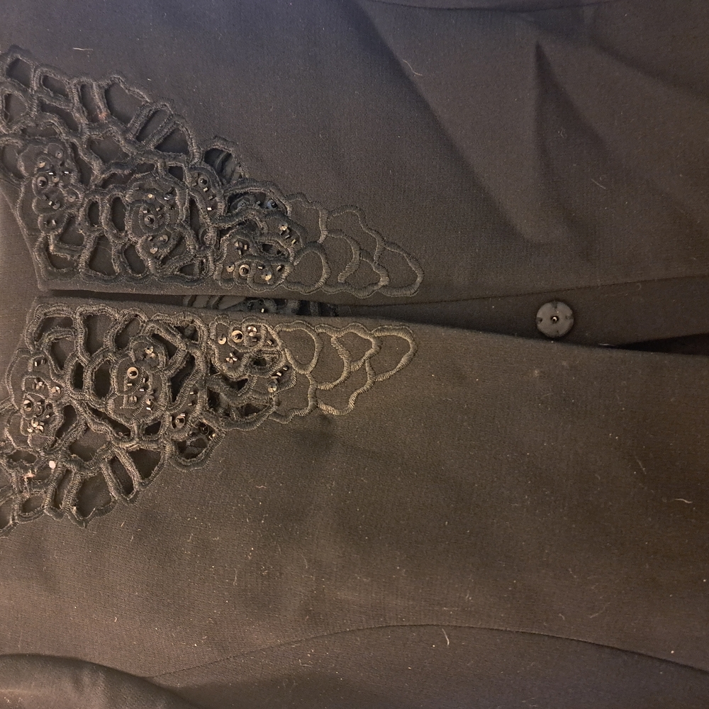 Tahari Black Skirt Set with Lace Detail